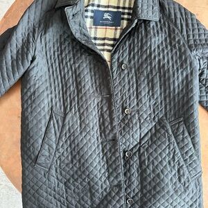 Burberry Black Quilted Jacket with Signature Check Lining